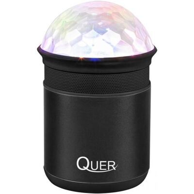 QUER Mini altavoz portátil LEDs Efectos RGB con reproductor FM, USB, MiniSD, MP3, Bluetooth (Negro) - DESEO QUER Mini altavoz portátil LEDs Efectos RGB con reproductor FM, USB, MiniSD, MP3, Bluetooth (Negro) - DESEO