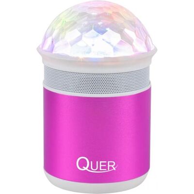 QUER Mini altavoz portátil LEDs Efectos RGB con reproductor FM, USB, MiniSD, MP3, Bluetooth (Rosa) - DESEO QUER Mini altavoz portátil LEDs Efectos RGB con reproductor FM, USB, MiniSD, MP3, Bluetooth (Rosa) - DESEO