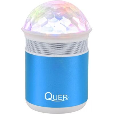 QUER Mini altavoz portátil LEDs Efectos RGB con reproductor FM, USB, MiniSD, MP3, Bluetooth (Azul) - DESEO QUER Mini altavoz portátil LEDs Efectos RGB con reproductor FM, USB, MiniSD, MP3, Bluetooth (Azul) - DESEO