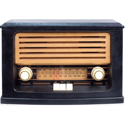 Radio AM/FM Retro Madeira con Altavoces (2x 1.5W) - ORAVA Radio AM/FM Retro Madeira con Altavoces (2x 1.5W) - ORAVA