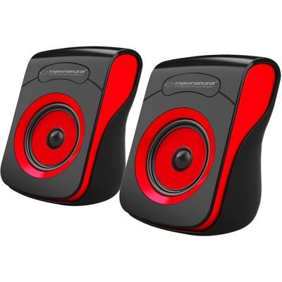 Altavoces 2.0 USB Estéreo (Negro/Rojo) - ESPERANZA Altavoces 2.0 USB Estéreo (Negro/Rojo) - ESPERANZA
