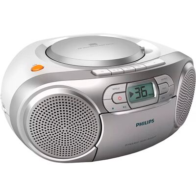 Radio portátil FM/CD/Cassette (Gris) - PHILIPS Radio portátil FM/CD/Cassette (Gris) - PHILIPS