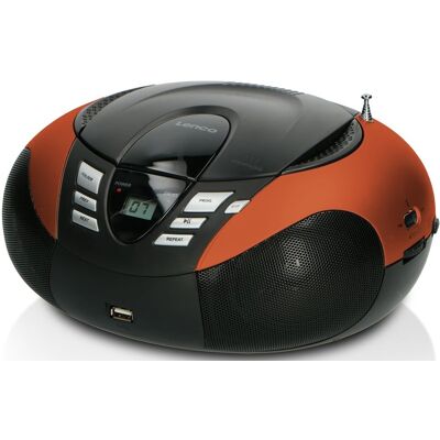 Radio portátil SCD 37 con reproductor de CD y USB (Naranja) - LENCO Radio portátil SCD 37 con reproductor de CD y USB (Naranja) - LENCO