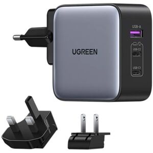 Cargador Universal 2x USB-C / USB-A 65W con Transformadores Internacionales (Negro) - UGREEN Cargador Universal 2x USB-C / USB-A 65W con Transformadores Internacionales (Negro) - UGREEN