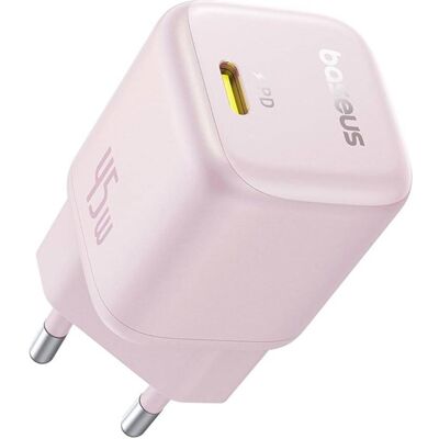 Cargador rápido PicoGo GaN Ultra-Mini USB-C de 45 W (rosa) - BASEUS Cargador rápido PicoGo GaN Ultra-Mini USB-C de 45 W (rosa) - BASEUS