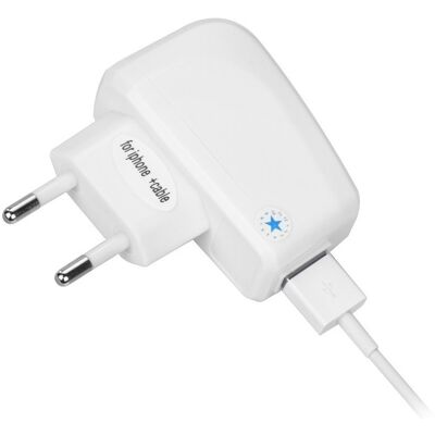 Blue Star BlueStar Lite Blanco Cargador 1A con Cable para iPhone - Cargador Blue Star BlueStar Lite Blanco Cargador 1A con Cable para iPhone - Cargador