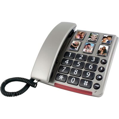 Teléfono Fijo TX-560 con Teclas Grandes y Discado Directo (Plata) - PROFOON Teléfono Fijo TX-560 con Teclas Grandes y Discado Directo (Plata) - PROFOON