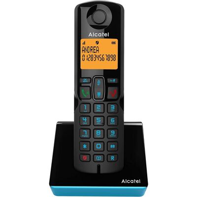 Teléfono Fijo Inalámbrico S280 (Negro/Azul) - ALCATEL Teléfono Fijo Inalámbrico S280 (Negro/Azul) - ALCATEL