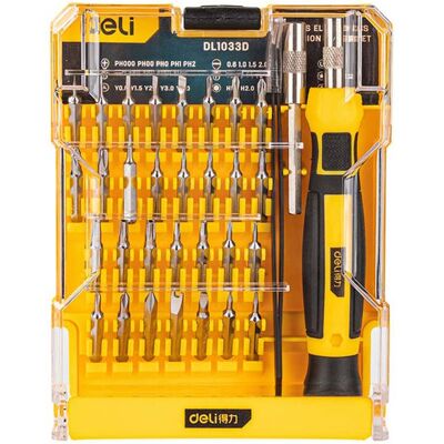 Juego de destornilladores de precisión EDL1033D (33 piezas) - DELI Juego de destornilladores de precisión EDL1033D (33 piezas) - DELI