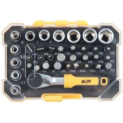 Paquete de llaves de trinquete de 1/4" con 36 puntas - BLIM Paquete de llaves de trinquete de 1/4" con 36 puntas - BLIM