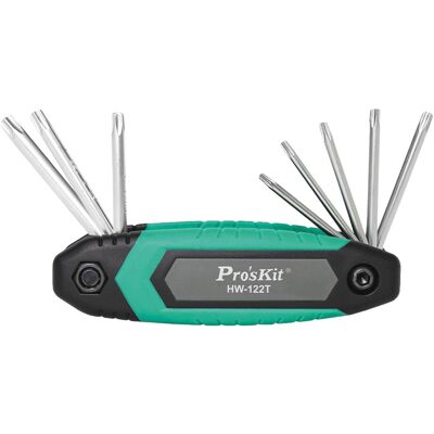 Juego de 8 llaves hexagonales plegables - Proskit Juego de 8 llaves hexagonales plegables - Proskit