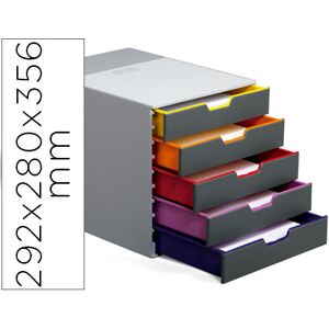 DURABLE Clasificador de Escritorio Apilable Varicor Duradero Bloque 5 Cajones Plástico 292X280X356 mm DURABLE Clasificador de Escritorio Apilable Varicor Duradero Bloque 5 Cajones Plástico 292X280X356 mm