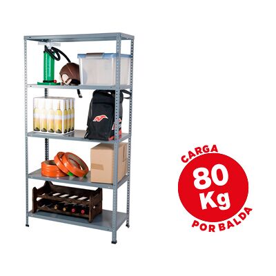 AR Storage Solutions Estantería Metálica 180x90x40cm Gris - 5 Repisas AR Storage Solutions Estantería Metálica 180x90x40cm Gris - 5 Repisas