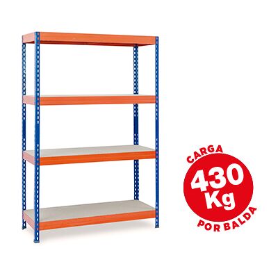AR-STORAGE Estante Ar Storage Metalica 200X100X60cm 4 Estantes 430Kg Por Plat. en Madera Azul/Naranja AR-STORAGE Estante Ar Storage Metalica 200X100X60cm 4 Estantes 430Kg Por Plat. en Madera Azul/Naranja