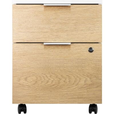 Cajonera Artesanal Blanco/Madera con Ruedas y Llave de Seguridad (54,5 x 52 x 40cm) - PHOENIX Cajonera Artesanal Blanco/Madera con Ruedas y Llave de Seguridad (54,5 x 52 x 40cm) - PHOENIX
