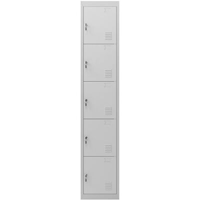 Taquilla Metálica con 5 Puertas y Cerradura (1800 x 300 x 500 mm) - CROMAD Taquilla Metálica con 5 Puertas y Cerradura (1800 x 300 x 500 mm) - CROMAD