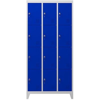 Taquilla Metálica con 12 Puertas, Cerradura y Patas (1900 x 1000 x 500 mm) Azul - CROMAD Taquilla Metálica con 12 Puertas, Cerradura y Patas (1900 x 1000 x 500 mm) Azul - CROMAD