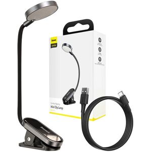 Lámpara de escritorio LED de lectura cómoda y flexible con clip (negro) - BASEUS Lámpara de escritorio LED de lectura cómoda y flexible con clip (negro) - BASEUS