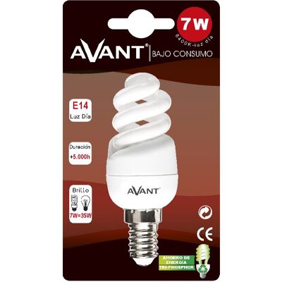 Lámpara Espiral 7W E14 6400K - AVANTCONNECT Lámpara Espiral 7W E14 6400K - AVANTCONNECT