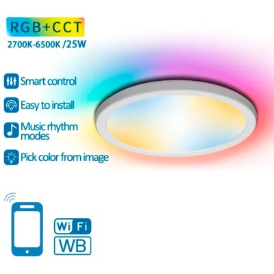 AIGOSTAR Panel LED Superficie Redonda (Ø 42cm) Smart Wi-Fi 22W RGB+CCT 2600Lm AIGOSTAR Panel LED Superficie Redonda (Ø 42cm) Smart Wi-Fi 22W RGB+CCT 2600Lm