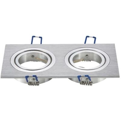 AIGOSTAR Bisel de Aluminio Ajustable Cuadrado Doble para Lámparas MR16-GU10 AIGOSTAR Bisel de Aluminio Ajustable Cuadrado Doble para Lámparas MR16-GU10