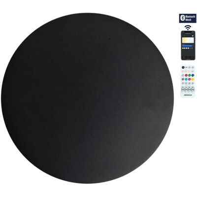 Lámpara de techo LED redonda RGB+CCT de 12 W con Bluetooth inteligente y control remoto "EXTRA-SLIM" (Negro) - AIGOSTAR Lámpara de techo LED redonda RGB+CCT de 12 W con Bluetooth inteligente y control remoto "EXTRA-SLIM" (Negro) - AIGOSTAR