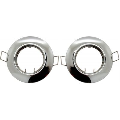 AIGOSTAR Pack 2x Anillos Redondos Cromados para Lámparas MR16-GU10 AIGOSTAR Pack 2x Anillos Redondos Cromados para Lámparas MR16-GU10