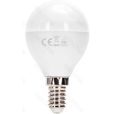 AIGOSTAR Lámpara LED Opalina 220V E14 A5 G45 10W Blanco Q. 3000K 935Lm AIGOSTAR Lámpara LED Opalina 220V E14 A5 G45 10W Blanco Q. 3000K 935Lm