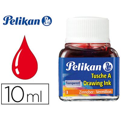 Tinta China Pelikan 523 Rojo Bermellón - Set de 10 Tinta China Pelikan 523 Rojo Bermellón - Set de 10
