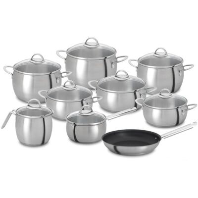 SILAMPOS Juego de Cocina Oceanus de Vidrio Satinado en Acero Inoxidable (9 Piezas) - SIAMPOS SILAMPOS Juego de Cocina Oceanus de Vidrio Satinado en Acero Inoxidable (9 Piezas) - SIAMPOS