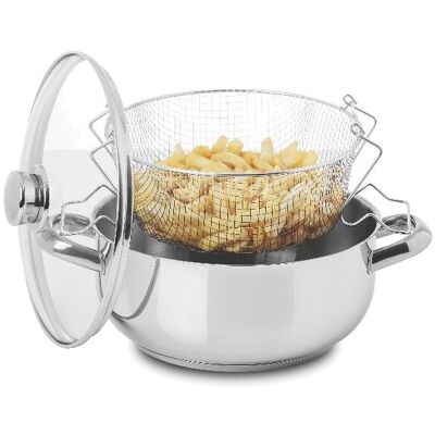 Freidora de Inducción con Alas y Cesta 4L (Acero Inoxidable) - SILAMPOS Freidora de Inducción con Alas y Cesta 4L (Acero Inoxidable) - SILAMPOS