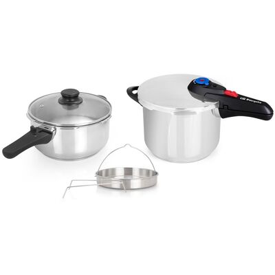 Olla a Presión 4+6L (Inoxidable) - ORBEGOZO Olla a Presión 4+6L (Inoxidable) - ORBEGOZO