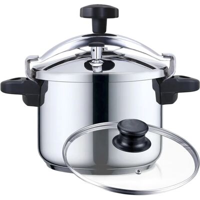 Olla a Presión 2 en 1 de 6 L (Acero Inoxidable) - HAEGER Olla a Presión 2 en 1 de 6 L (Acero Inoxidable) - HAEGER