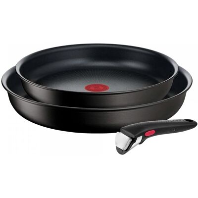 Pack 2x Sartenes Ingenio 24/28cm + Mango (Negro) - TEFAL Pack 2x Sartenes Ingenio 24/28cm + Mango (Negro) - TEFAL