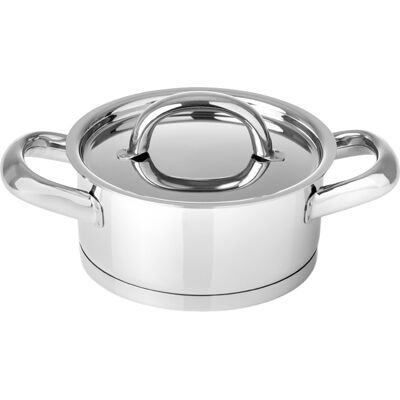 Cacerola de Inducción Europa 12 cm con Asas 0,6 L (Acero Inoxidable) - SILAMPOS Cacerola de Inducción Europa 12 cm con Asas 0,6 L (Acero Inoxidable) - SILAMPOS