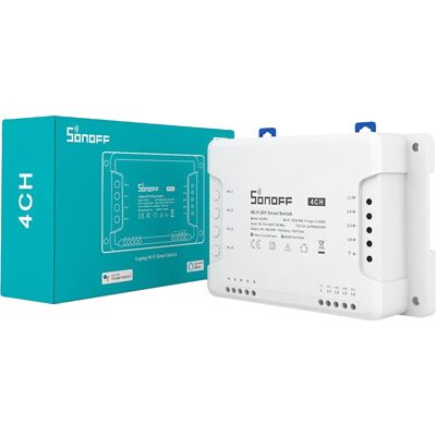 Conmutador/Switch 4 Canales sin Wi-Fi Wi-Fi para Domótica Comp. Amazon Echo, Google Home - Sonoff Conmutador/Switch 4 Canales sin Wi-Fi Wi-Fi para Domótica Comp. Amazon Echo, Google Home - Sonoff