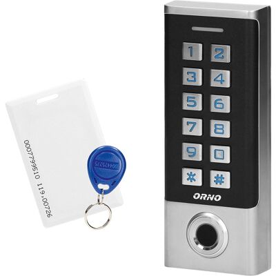 Lector de Códigos de Acceso con RFID (Tarjeta/Tag/Huella) IP68 - ORNO Lector de Códigos de Acceso con RFID (Tarjeta/Tag/Huella) IP68 - ORNO