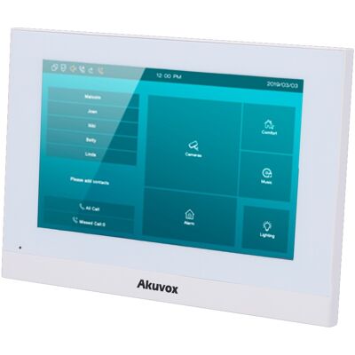 Monitor adicional Linux 7" TFT táctil para videoportero (blanco) - AKUVOX Monitor adicional Linux 7" TFT táctil para videoportero (blanco) - AKUVOX