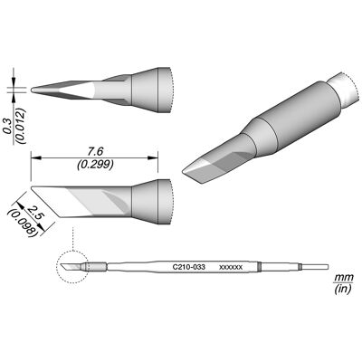 Punta de soldador avanzada (2,5 x 0,3 mm) - JBC Punta de soldador avanzada (2,5 x 0,3 mm) - JBC