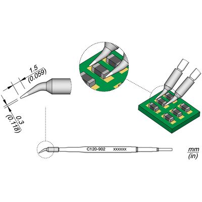 Punta para Micro Pinzas PA120-A (Ø0.3mm) - JBC Punta para Micro Pinzas PA120-A (Ø0.3mm) - JBC