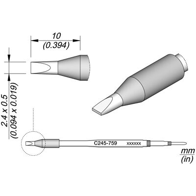 Punta para Soldador (2.4 x 0.5 HT) - JBC Punta para Soldador (2.4 x 0.5 HT) - JBC