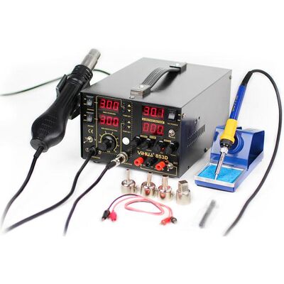 Estación de Soldadura y Aire Caliente SMD 1000W con Fuente de Alimentación 5A - YIHUA Estación de Soldadura y Aire Caliente SMD 1000W con Fuente de Alimentación 5A - YIHUA