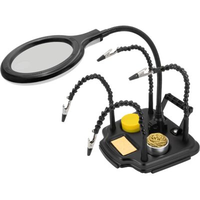 Soporte para Soldar con Lupa LED y 4 Brazos de Cocodrilo - Proskit Soporte para Soldar con Lupa LED y 4 Brazos de Cocodrilo - Proskit