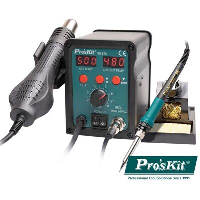 Estación de Soldadura/Desoldadura SMD de Aire Caliente "2-EN-1" 700W - ProsKit Estación de Soldadura/Desoldadura SMD de Aire Caliente "2-EN-1" 700W - ProsKit