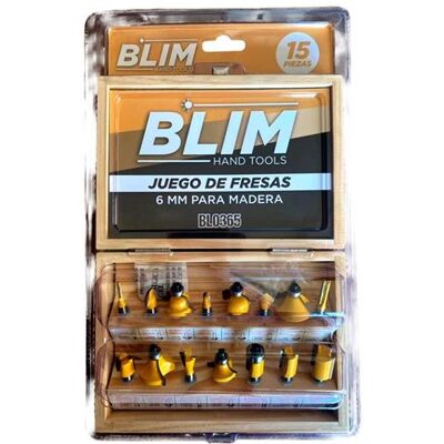 Paquete de 15 brocas para fresadora de madera de 6 mm - BLIM Paquete de 15 brocas para fresadora de madera de 6 mm - BLIM