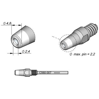 Boquilla desoldadora para desoldador DR560 (4,8 x 2,4 mm) - JBC Boquilla desoldadora para desoldador DR560 (4,8 x 2,4 mm) - JBC