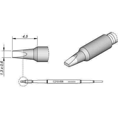 Punta de soldadura JBC Véső 1.3mm - Punta de soldadura Punta de soldadura JBC Véső 1.3mm - Punta de soldadura