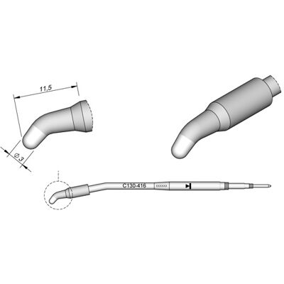Punta para Soldador AP130 (Ø 3mm) - JBC Punta para Soldador AP130 (Ø 3mm) - JBC