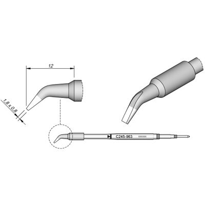 Punta para Soldador Chisel Advanced (1.8 x 0.8mm) - JBC Punta para Soldador Chisel Advanced (1.8 x 0.8mm) - JBC