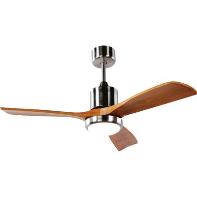 Ventilador de Techo Sogo Níquel Madera con Luz LED - Ventilador Ventilador de Techo Sogo Níquel Madera con Luz LED - Ventilador